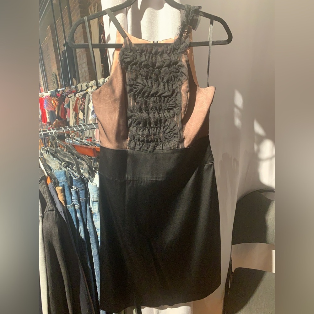 BCBGMaxAzria Black and Cream Dress